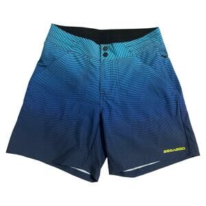 Sea-Doo Royal Blue Fade Striped Women's 6" Size XS Board Shorts NWT